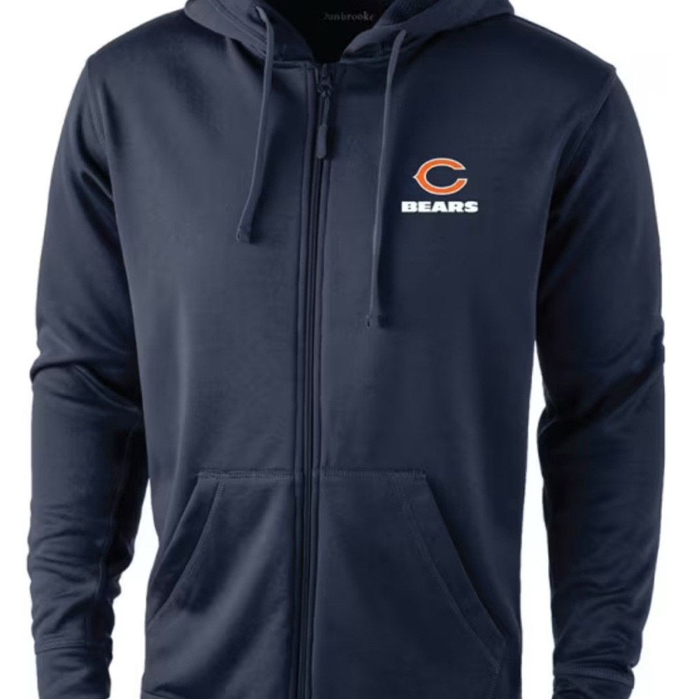 NWOT Men's Chicago Bears black zip-up Hoodie